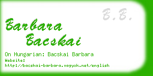 barbara bacskai business card